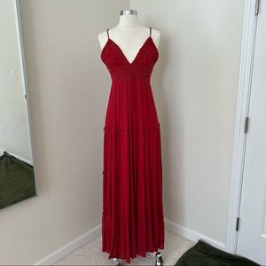 Red boho dress